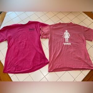 Two short sleeve shirts women party team travel girl power sport football summer